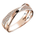 Classic Female Ring 925 Sterling Silver Two Tone X Shape Cross Rings For Women Infinite Dazzling Zircon Wedding Rings Anillos