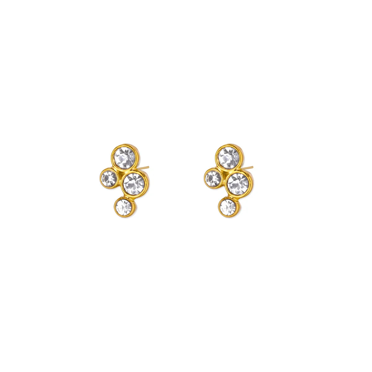Cute Small Zircon Stud Earrings For Women Girls Gold Color Stainless Steel Earrings Wedding Jewelry Gifts aretes aros mujer