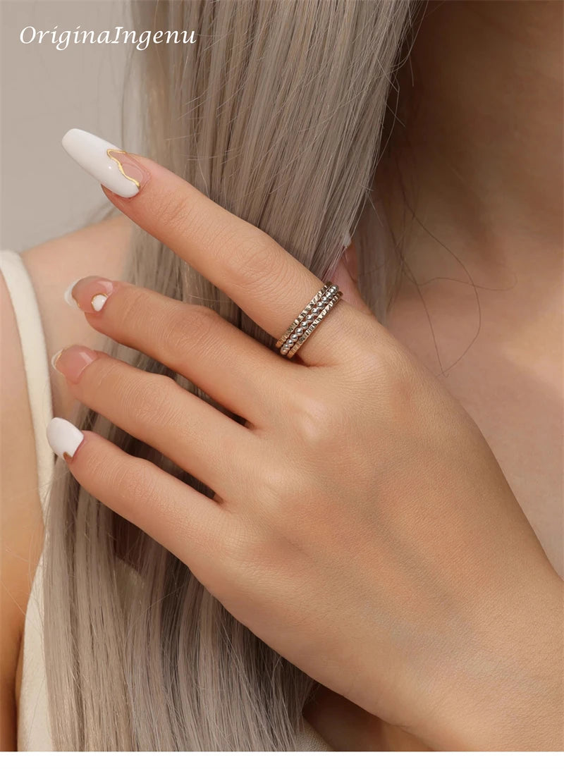 14K Gold Filled Dainty Stacking Ring Set Personalized Handmade Ring Minimalism Jewelry Tarnish Resistant Hypoallergenic Ring
