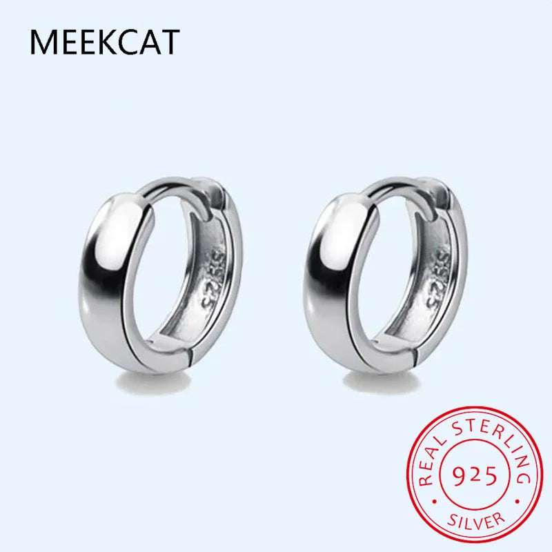 Man/Women's 925 Sterling Silver Hoop Earrings Huggies Cute Neat Gift For Girls/Boys Fine Jewelry Accessory Party Gift DA1417