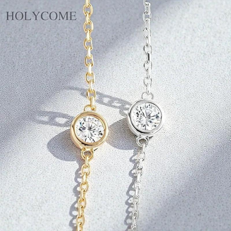 Dainty Custom Bracelet Moissanite Multishapes 1CT-2CT D Color Minimalist Jewelry for Daily Wear Christmas Special Occasions