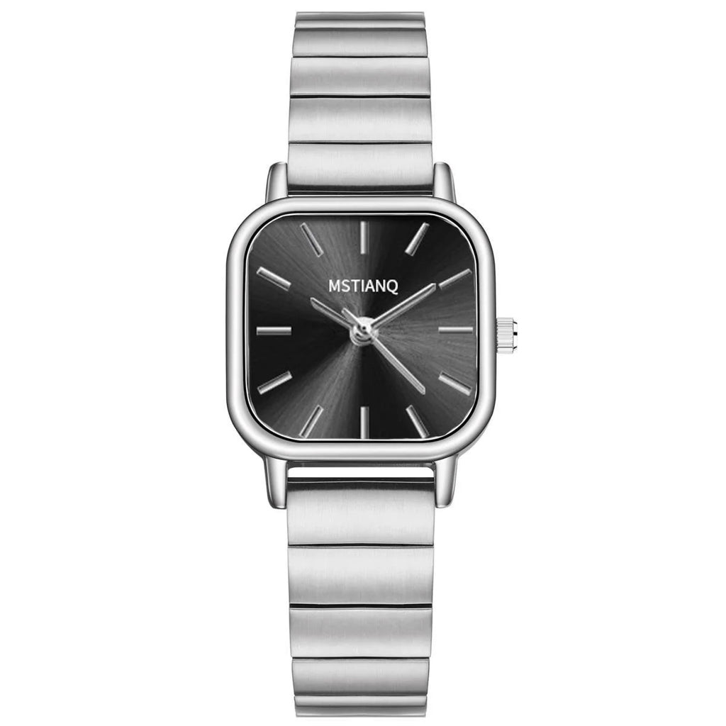 Stainless Steel Watch Women's Ins Style Simple Student Quartz Watch Casual Fashion Versatile Luxury Small Square Wristwatch