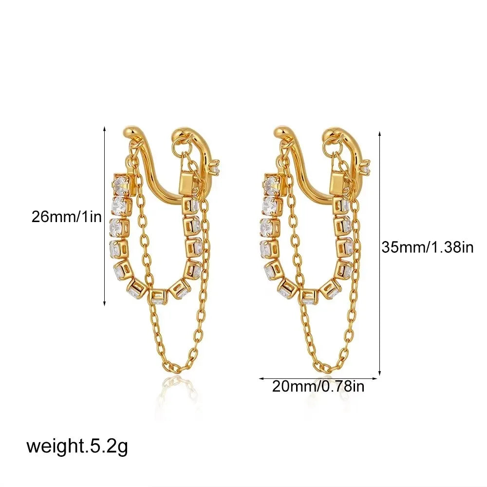 Stainless Steel Mix Color PVD Round Tube O-Shaped Hoop Earrings for Women Vintage Zircon Huggie Ear Ring Waterproof Jewelry Gift