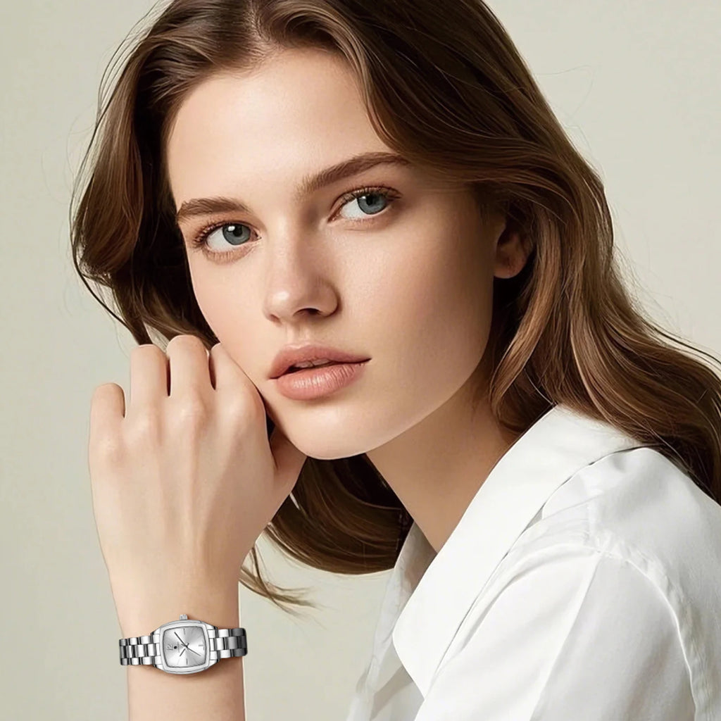 SAPPHERO Elegant Women's Watch Luxury Ultra Thin Stainless Steel Quartz Watch Light Luxury Waterproof Watch Sports Wrist Watch