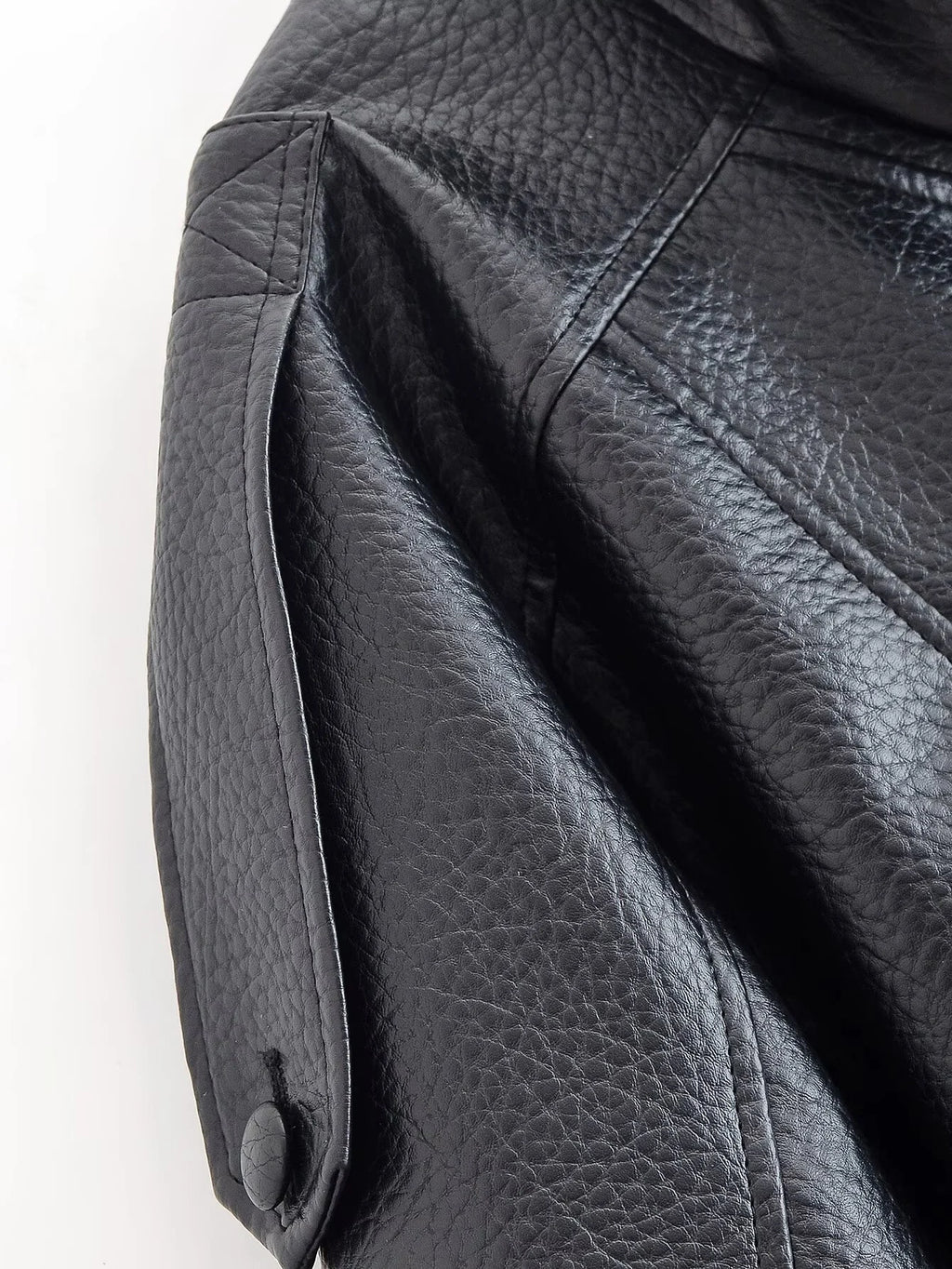 ZERAINS Autumn new women's clothing European and American fashion loose imitation leather long sleeved stand up collar jacket