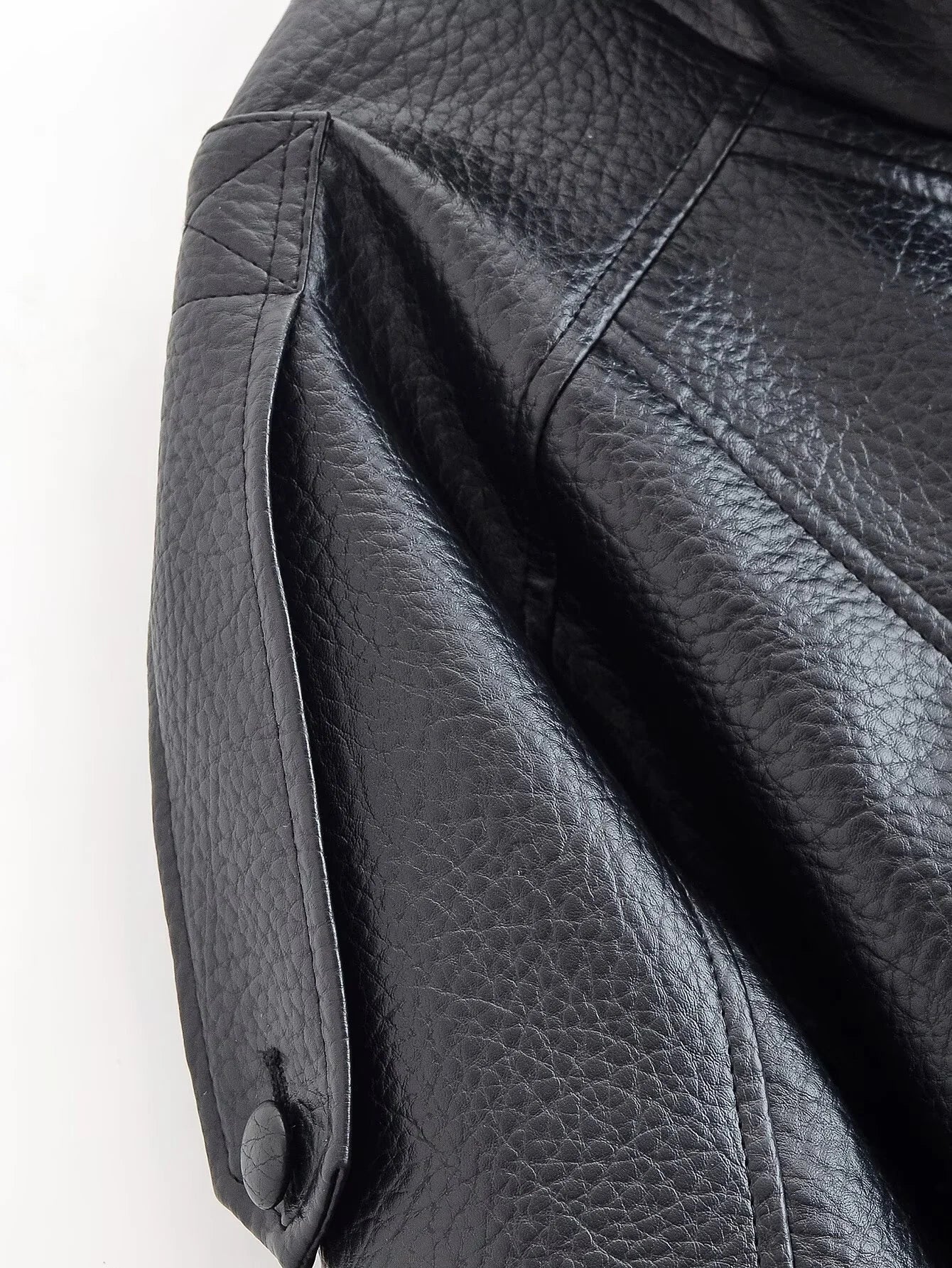 ZERAINS Autumn new women's clothing European and American fashion loose imitation leather long sleeved stand up collar jacket