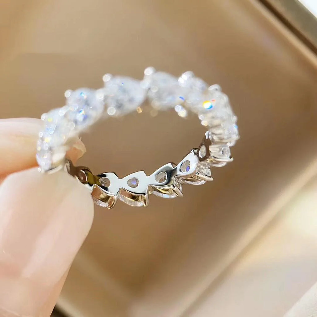 925 Silver New Promise Rings for Women Dazzling Cubic Zircon Graceful Accessories Party Fine Girl Gift Trendy Jewelry Wholesale