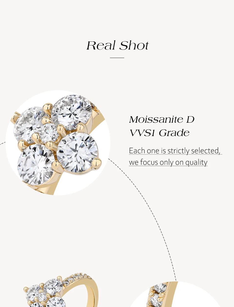 ATTAGEMS 925 Sterling Silver Luxury Full Moissanite Rings 0.3ct DVVS1 Round Cut Sparkling Engagement Band for Women Fine Jewelry