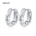 925 Sterling Silver Irregular Geometric Faceted Huggies Ear Buckles for Women Fashion Charms Hoop Earrings Party Jewelry Creole