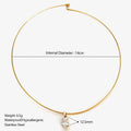 GHIDBK Statement 5 Designs Sparkling AAAA Zircon Pendant Necklace for Women Stainless Steel Choker Necklace Trendy Daily Jewelry