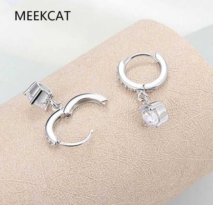 Brilliant 1CT Moissanite Diamond Hoop Earrings For Women Gift Real 925 Sterling Silver Top Quality Fine Jewelry Huggies Aretes