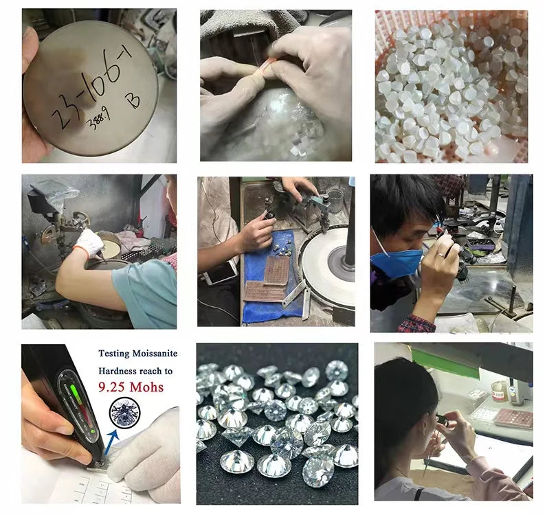 D Color Women Moissanite Ring s925 Silver Round Cut Moissanite Row Rings for Women Luxury Women Full Moissanite Ring