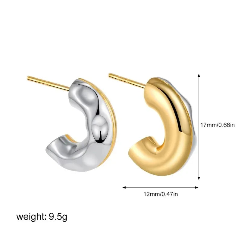 Stainless Steel Mix Color PVD Round Tube O-Shaped Hoop Earrings for Women Vintage Zircon Huggie Ear Ring Waterproof Jewelry Gift