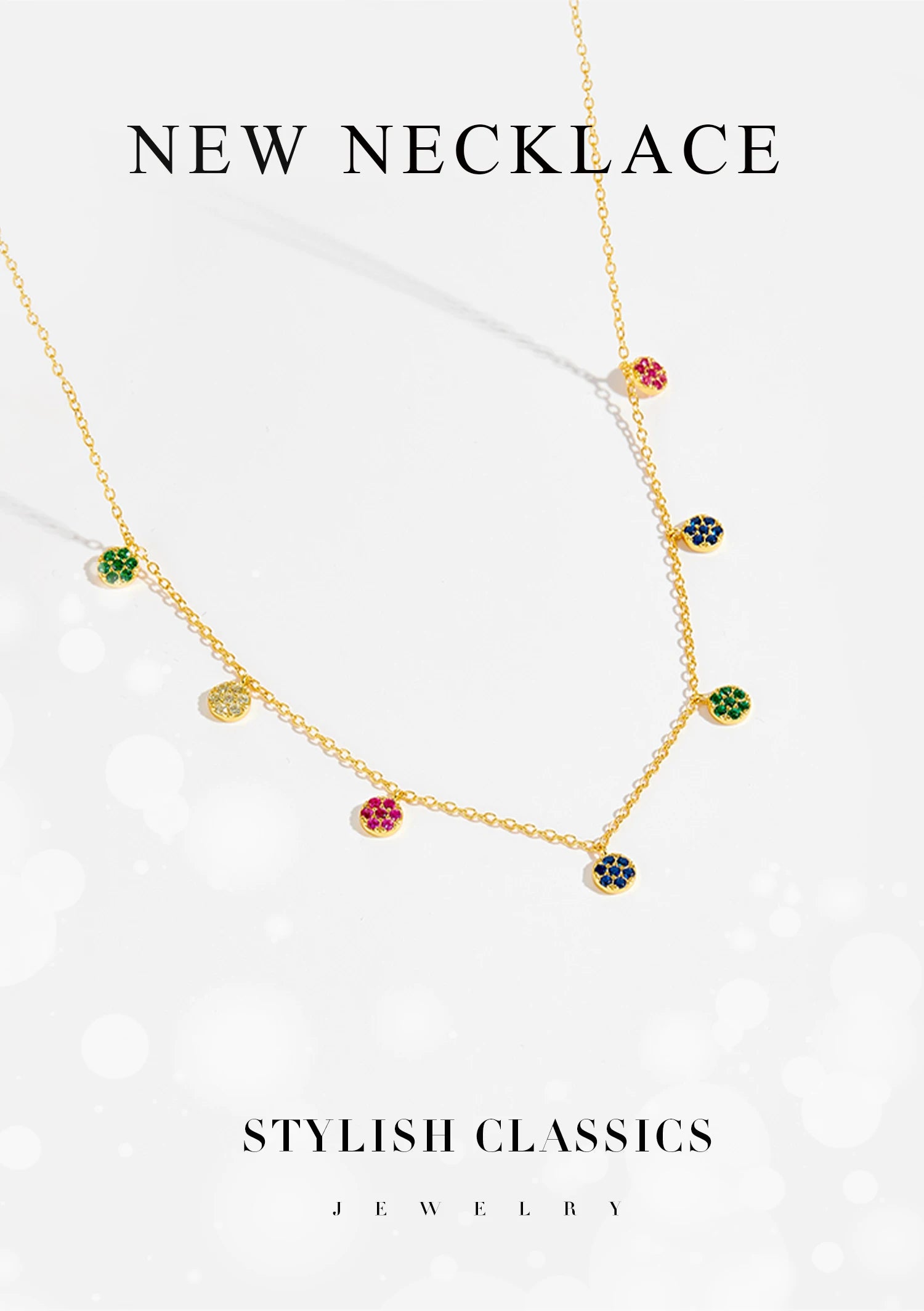 ANDYWEN 925 Sterling Silver Gold Colorful Zircon Crystal Round Flower Charms Pendant Choker Necklace Long Chain Women Fine Jewer