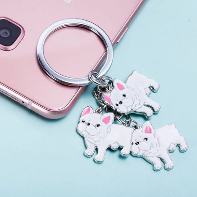 Cute Animal Keychains Lovely Husky Teddy Golden Retriever Dog Keyring Car Decor Hanging Pendant  for Pet Dog Lovers Gifts