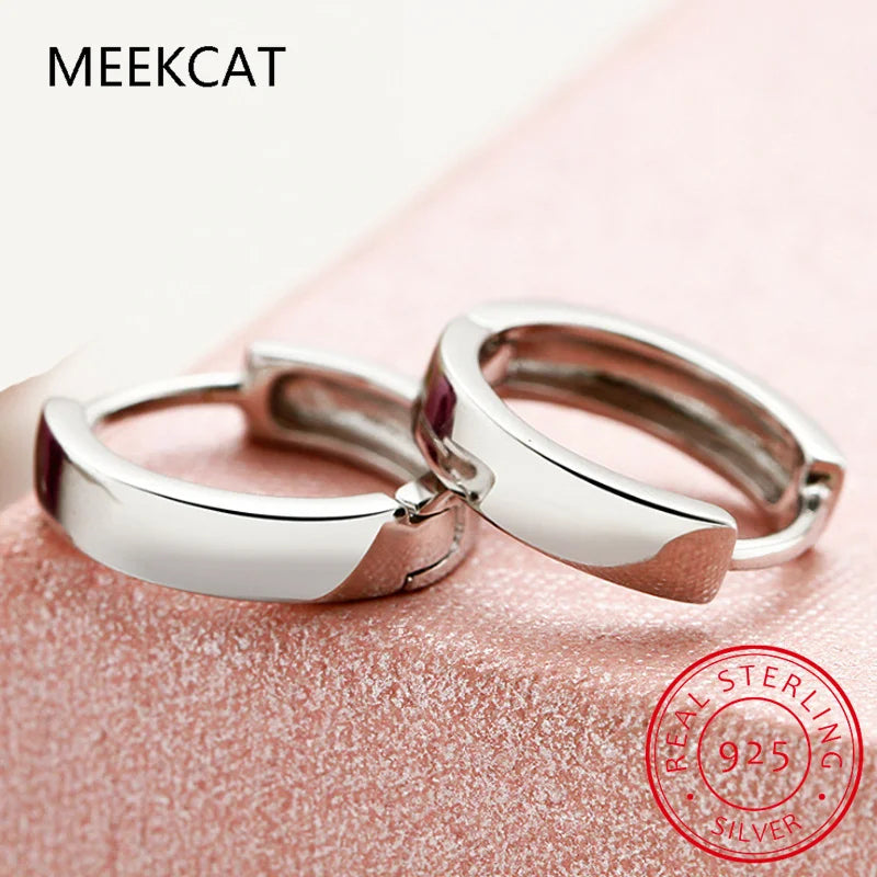 Man/Women's 925 Sterling Silver Hoop Earrings Huggies Cute Neat Gift For Girls/Boys Fine Jewelry Accessory Party Gift DA1417