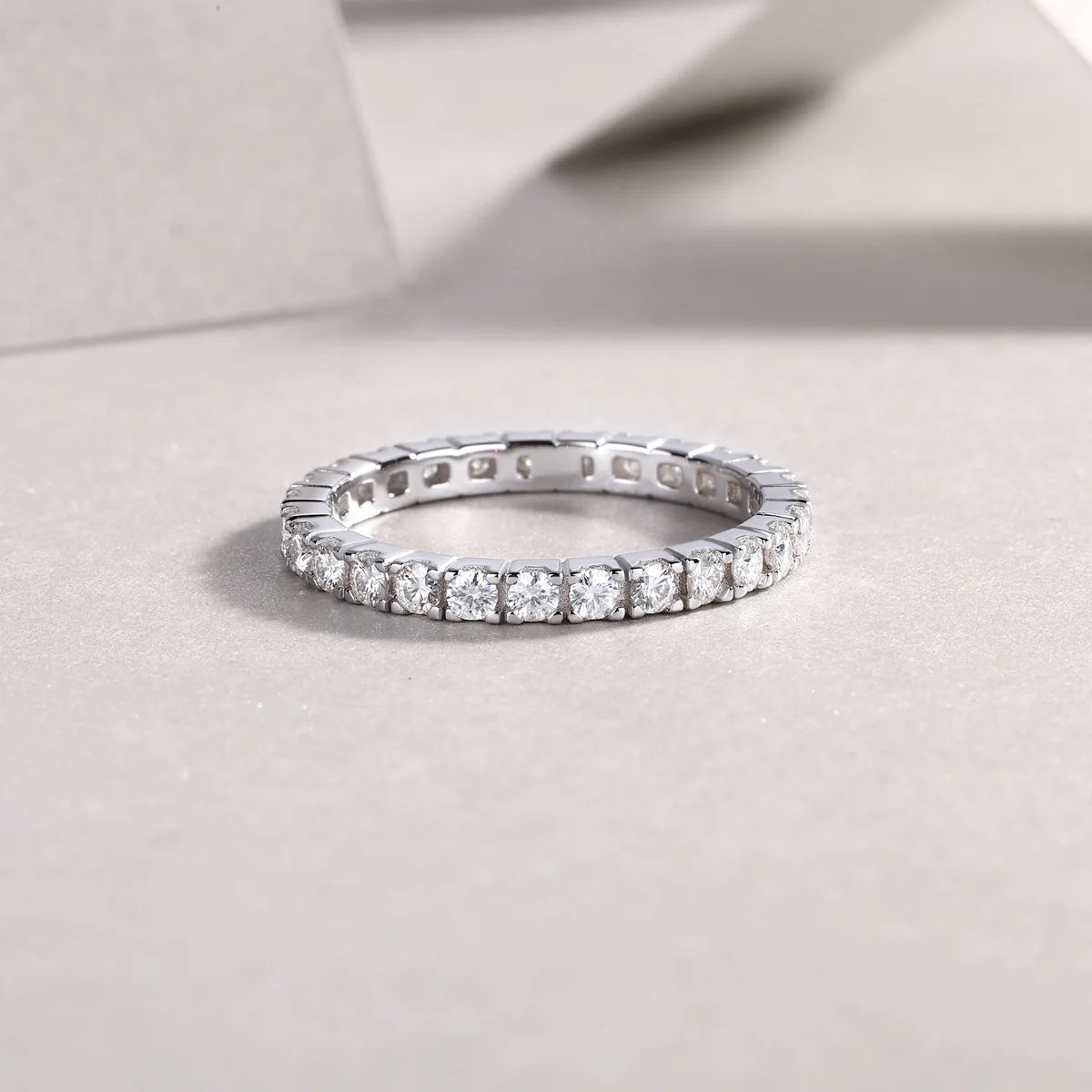D Color Women Moissanite Ring s925 Silver Round Cut Moissanite Row Rings for Women Luxury Women Full Moissanite Ring