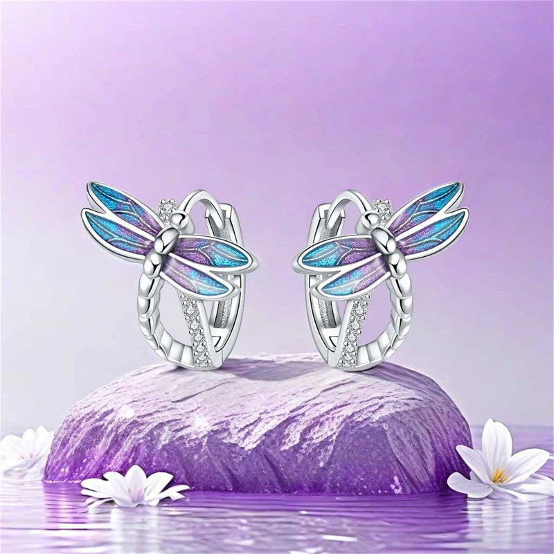 925 Sterling Silver Earrings Simple Star Moon insect Starlight Earrings For Women Wedding Engagement Charm Earrings Jewelry Gift