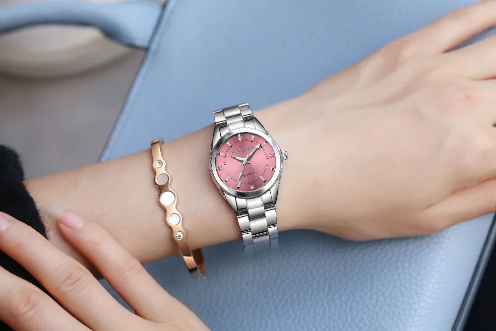 CHRONOS Elegant Women Watches Luxury Ladies Fashion Girls Wristwatch Quartz Movement Stainless Steel Gift for Female Girlfriend