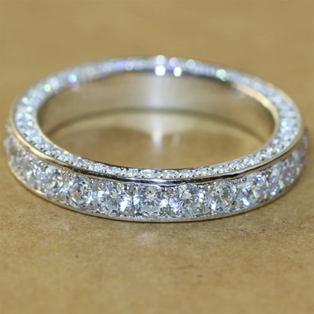 Wholesale Eternity Band Promise ring 925 Sterling silver Diamond cz Engagement Wedding Rings for women Men Finger Party Jewelry
