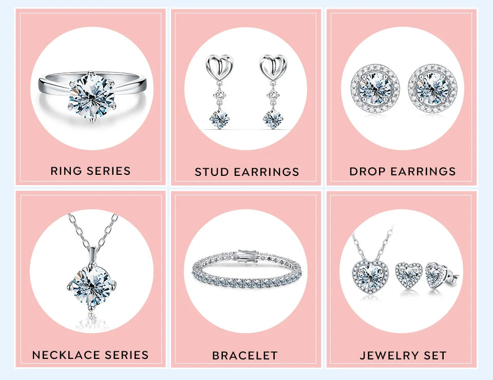 Classic 2.6ct Moissanite Diamond Round Earrings 925 Sterling Sliver Wedding Huggie Hoop Earring for Women Wedding Jewelry