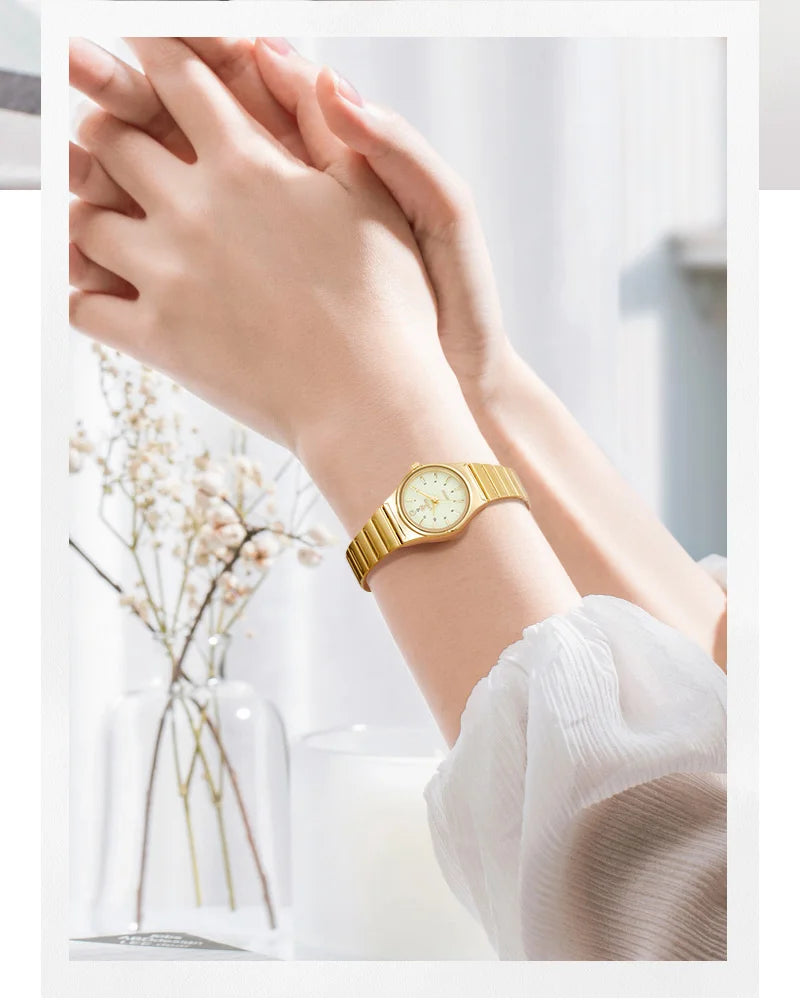 LIEBIG Japan Quart Movement Women Mens Watches Luxury Stainless Steel Female Ladies Golden Wristwatch Clock Relogio Feminino