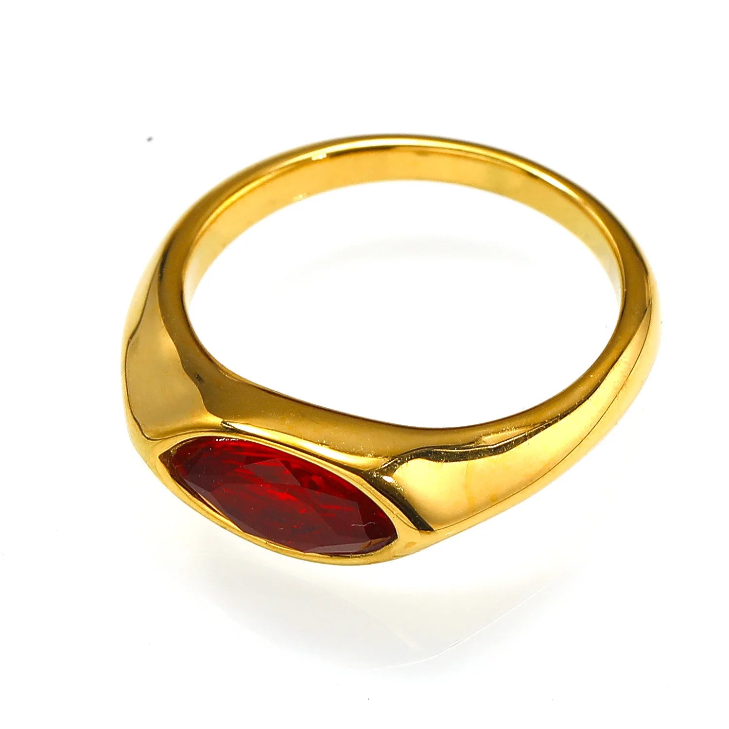 Women's Titanium Steel Marquise Cut Ring  4 Colors Korean Inspired Light Luxury Jewelry Hypoallergenic Stackable Dainty Ring