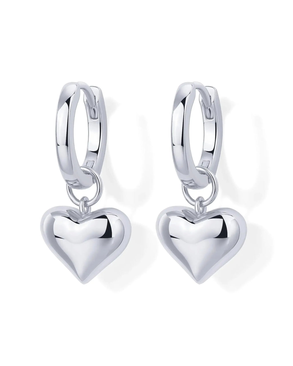 Women Heart Pendant Earrings Lady 14K Gold Plated Charm Huggie Hoops Earring With Sterling Silver Post Popular Jewelry
