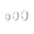 Aide 1pc 925 Sterling Silver Hammered Huggie Hoop Earring 6/8/10mm Textured Clicker Cartilage Hoop for Women Trendy Ear Stacking