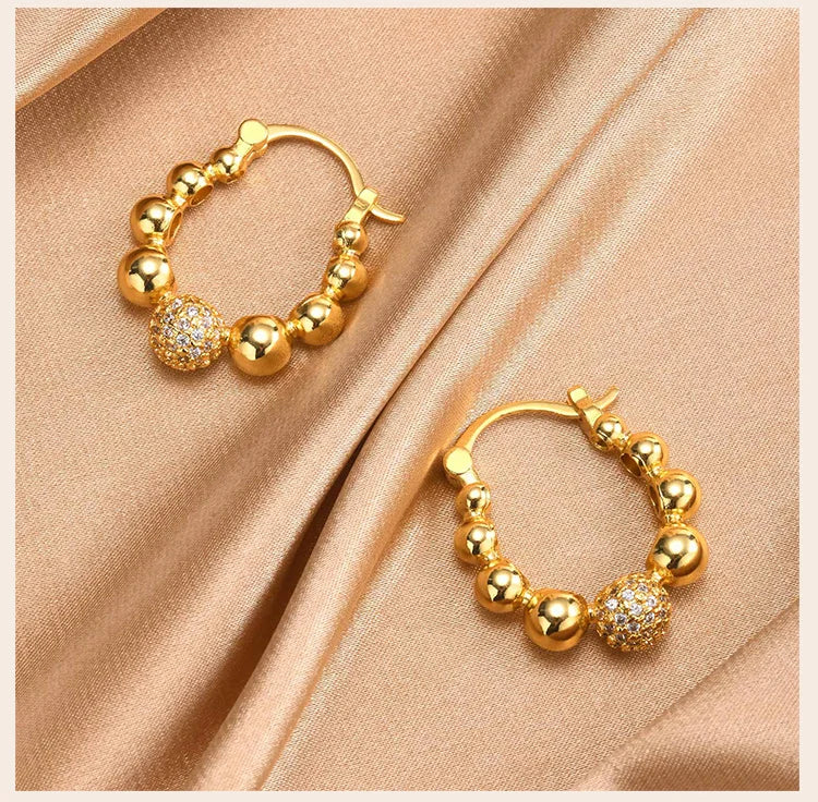 Chunky Huggies Hoop Earrings for Women, Statement Pave Cubic Zirconia Ear Jewelry Hypoallergenic