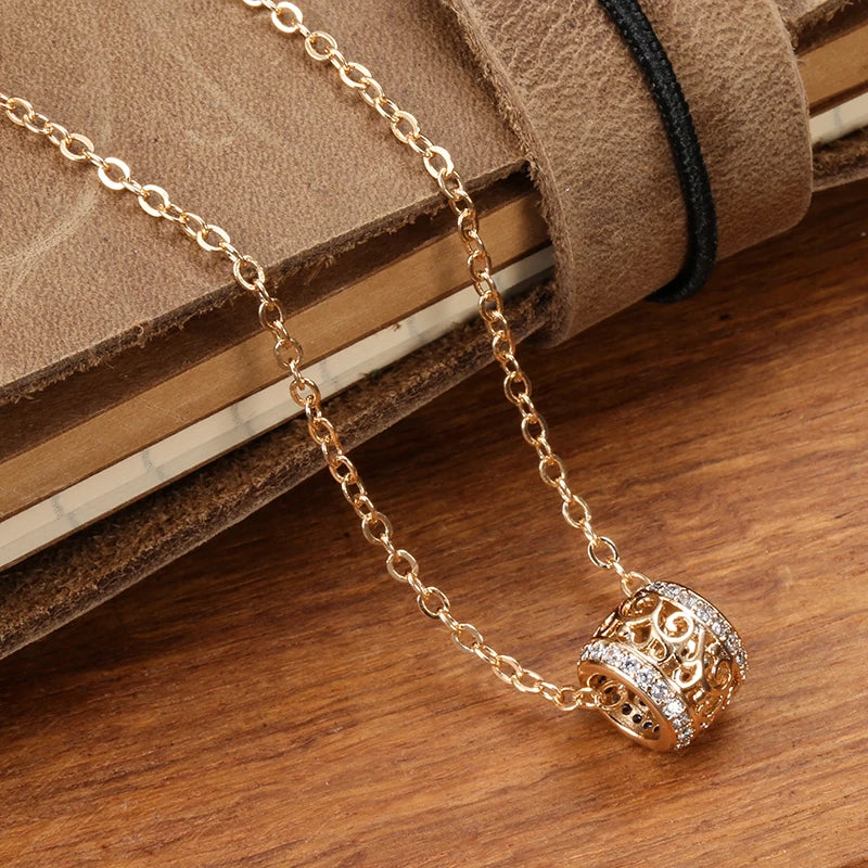 SYOUJYO Trendy Little Waist Necklace For Women 585 Rose Gold Color Fine Jewelry Luxury Party Long Pendants Clavicle Necklace