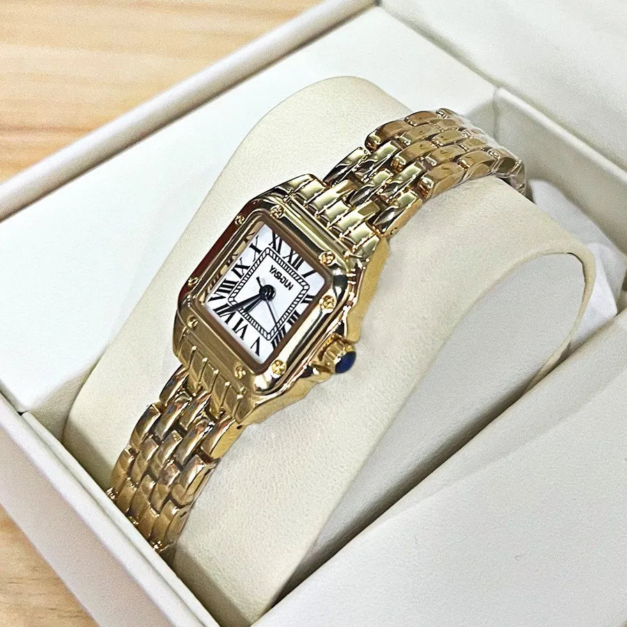 New student temperament, niche, light luxury, fashionable, exquisite, simple, ultra-thin steel strip quartz women's watch