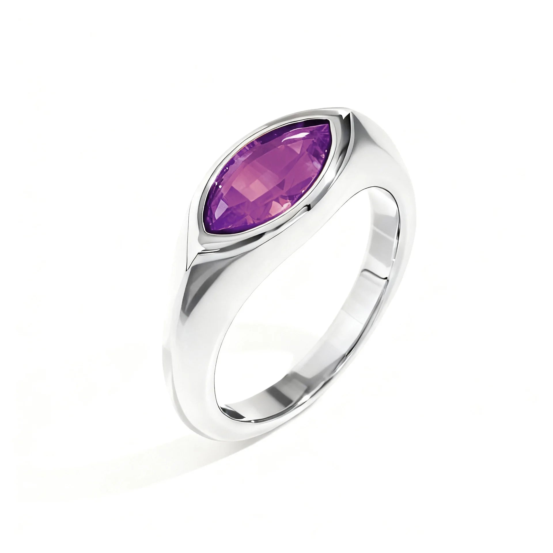 Women's Titanium Steel Marquise Cut Ring  4 Colors Korean Inspired Light Luxury Jewelry Hypoallergenic Stackable Dainty Ring
