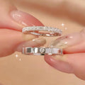 2 pcs 925 Silve Gorgeous Shiny Zircon Stone Ring For Women Engagement Wedding Luxury High Quality couple rings Sterling Silver