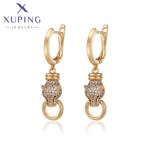 Xuping Jewelry Fashion Romantic Love Style Gold Color Huggies Earrings for Women Girlfriend Party Gift X001002627
