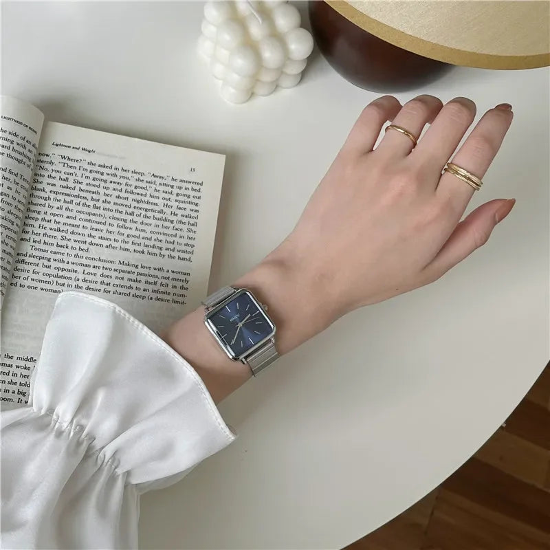 Adjustable Stainless Steel Strap Quartz Watch for Women Luxury Gift Square Wristwatch Dropshipping Watches Relojes Para Mujer