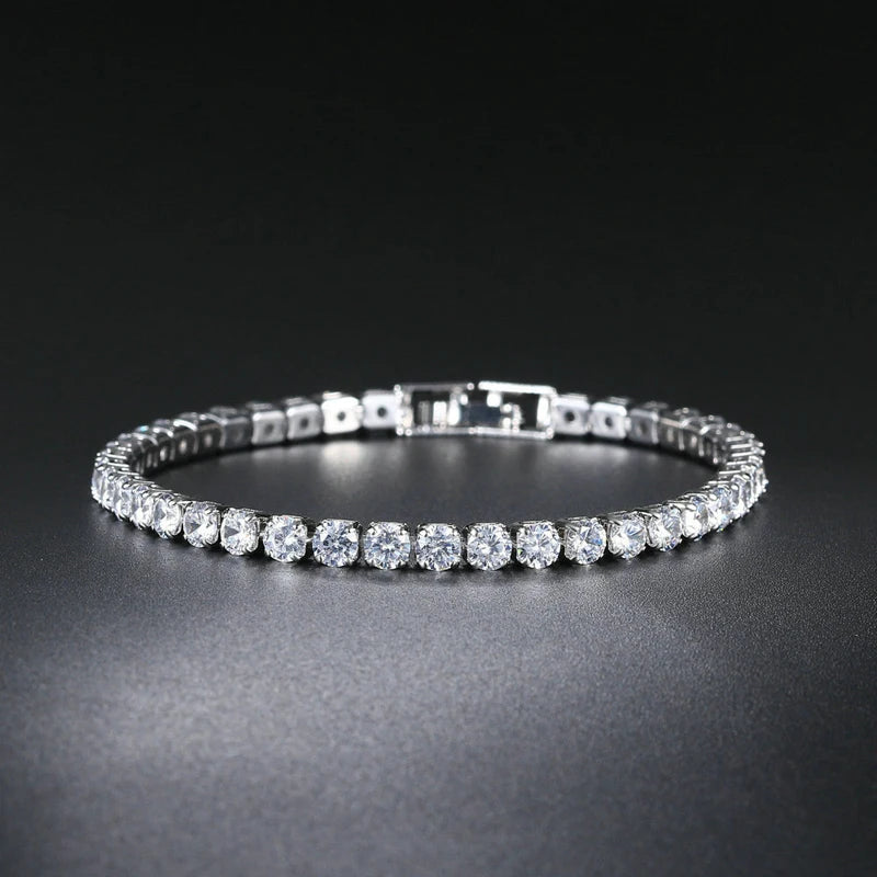 Lnngy Certified 3MM 0.1ct Full Moissanite Tennis Bracelet For Women Men 14K Gold Filled Bracelets Shiny Hand Jewelry Gift
