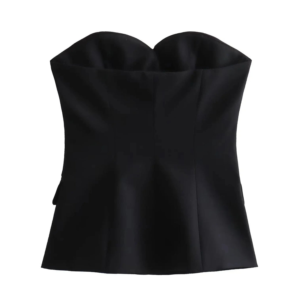 HH Summer Women's Short and Unique Tight Bra 2-piece Set Vintage Elegant Women's High Waist A-line Slim Fit Short Skirt Set