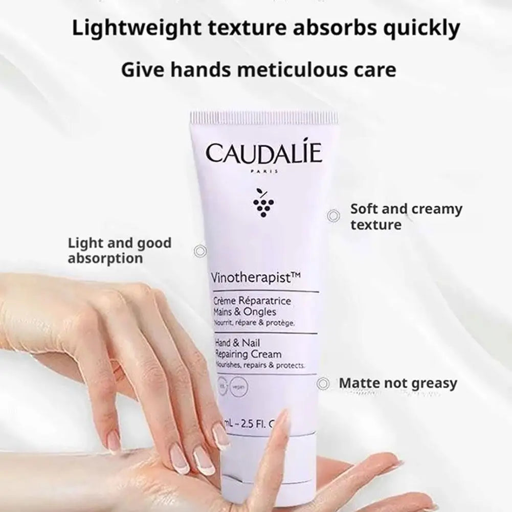 Caudalie Korea 75ml Grapeseed Hand Cream -Hydrates Moisturizes Nourishes Brightens Improves Elasticity Softens Reduces Roughness