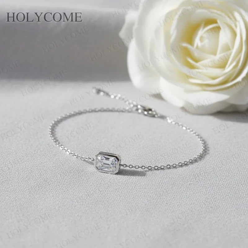 Dainty Custom Bracelet Moissanite Multishapes 1CT-2CT D Color Minimalist Jewelry for Daily Wear Christmas Special Occasions