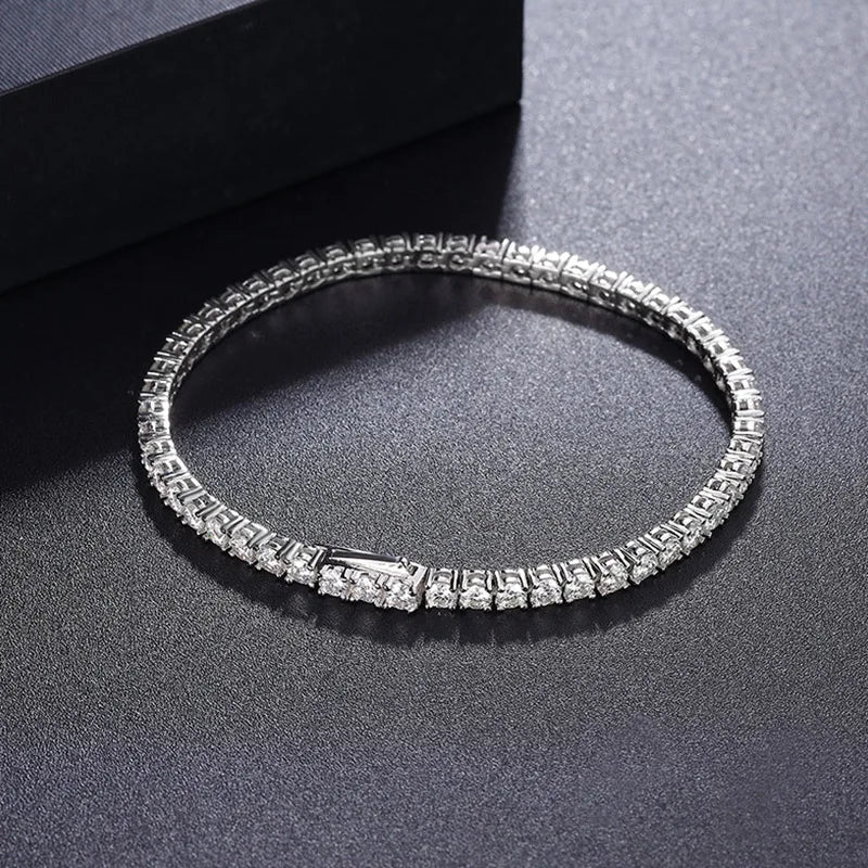 Factory Price Unisex Hip Hop Moissanite Tennis Chain for Women S925 Sterling Silver Gold Man Bracelet Hiphop Jewelry