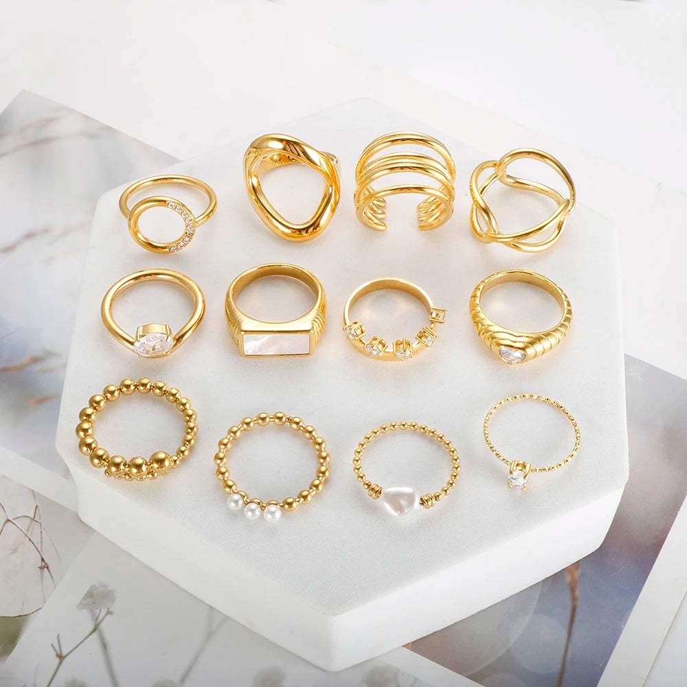 Dainty Stainless Steel Beads Stackable Ring for Women Girl Statement  Minimalist New Fashion Wholesales Jewelry Gift