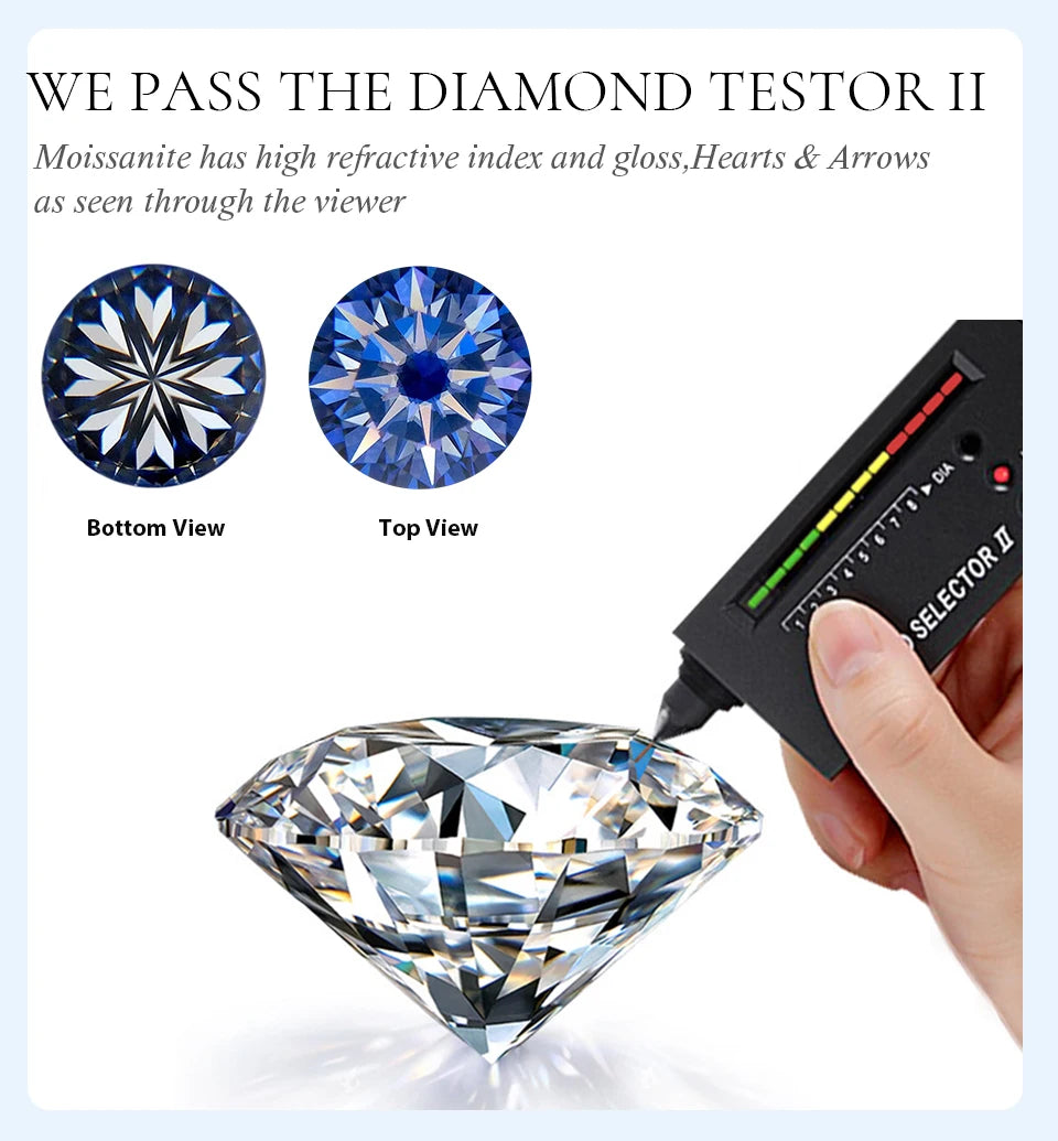 Classic 2.6ct Moissanite Diamond Round Earrings 925 Sterling Sliver Wedding Huggie Hoop Earring for Women Wedding Jewelry
