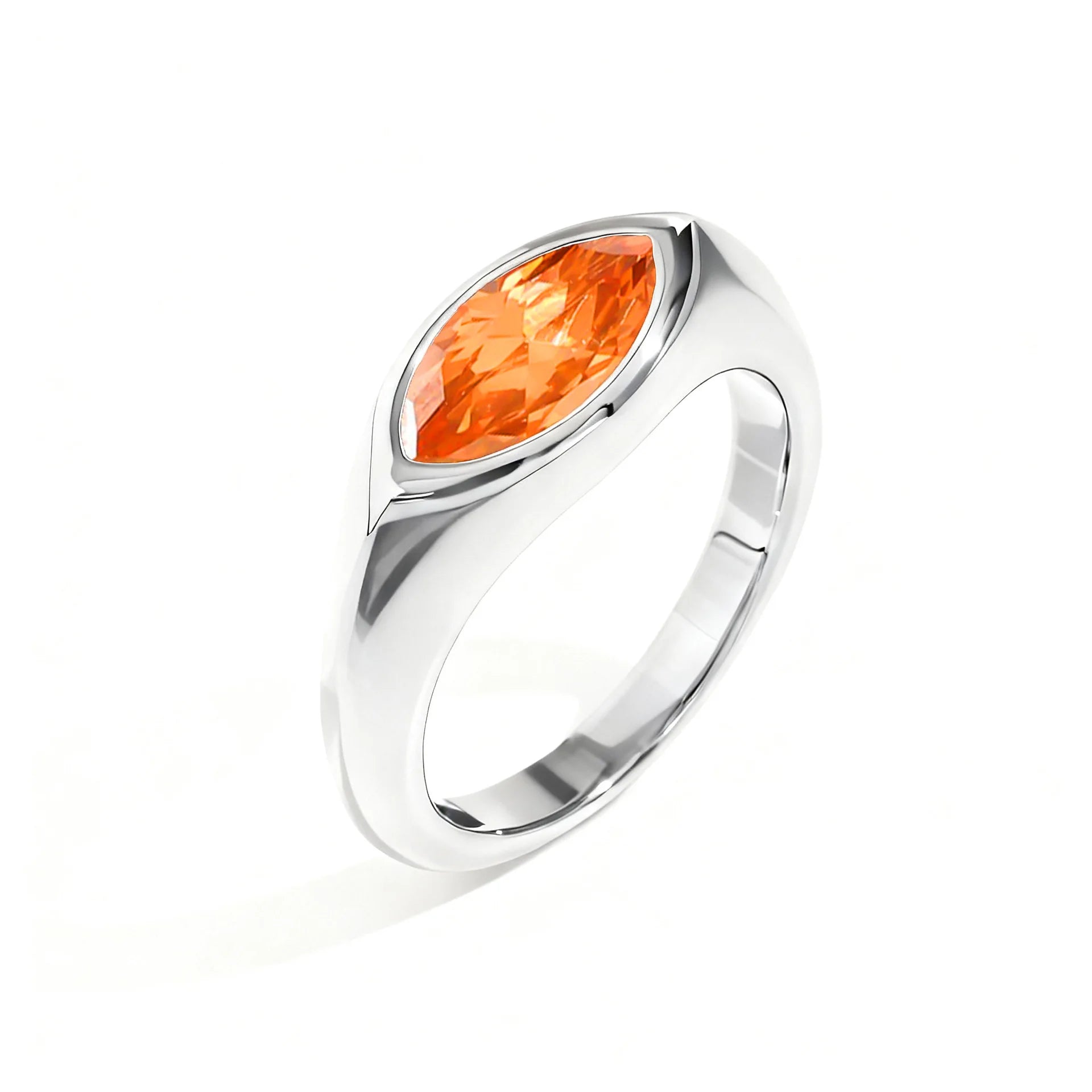 Women's Titanium Steel Marquise Cut Ring  4 Colors Korean Inspired Light Luxury Jewelry Hypoallergenic Stackable Dainty Ring