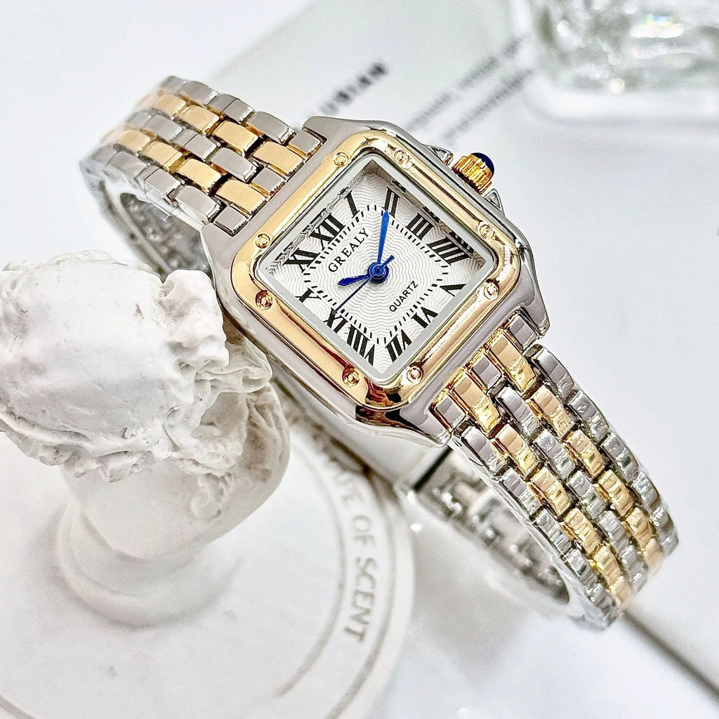 Luxury Women's Watches Classic Brand Square Ladies Quartz Wristwatches Alloy Strap Business Female Clock Bracelet watch