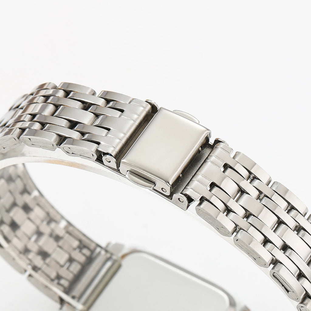 Versatile and Simple Women's Square Ins-Style Steel Band Quartz Watch, Stylish and Elegant Bracelet Watch Set