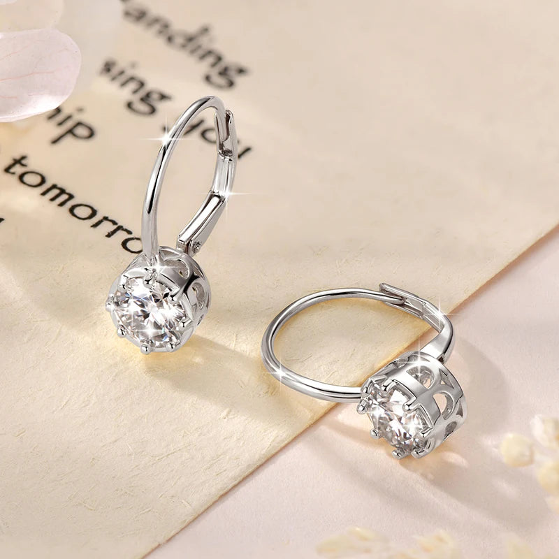 RAPRGOLD 1.0CT Round Moissanite Classic Clip Hoop Earrings for Women 14K Gold Filled Delicate Huggie Jewelry Anniversary Gifts