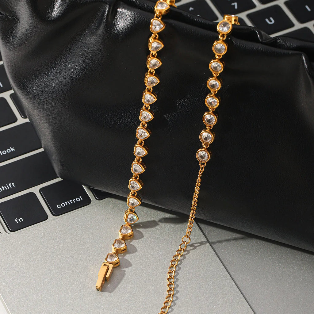 Ars Dainty Tennis Bracelet 18k Gold Plated Chain Bracelets Stainless Steel Bracelet Multi Zircon Bracelets Jewelry Gift for Her