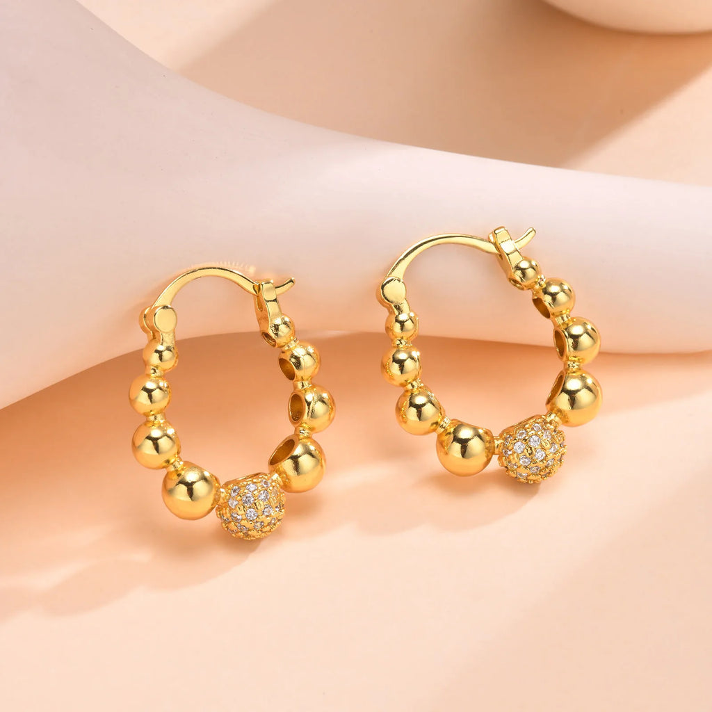Chunky Huggies Hoop Earrings for Women, Statement Pave Cubic Zirconia Ear Jewelry Hypoallergenic