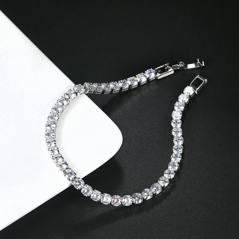 Lnngy Certified 3MM 0.1ct Full Moissanite Tennis Bracelet For Women Men 14K Gold Filled Bracelets Shiny Hand Jewelry Gift